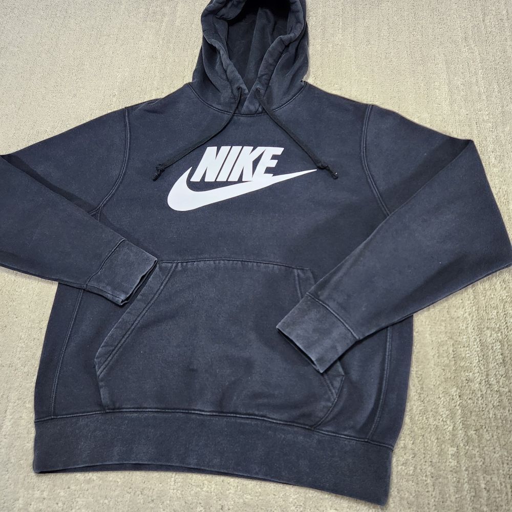 Nike Club Fleece Sweatshirt Men M Black‎ Hoodie Athleisure Workout Training